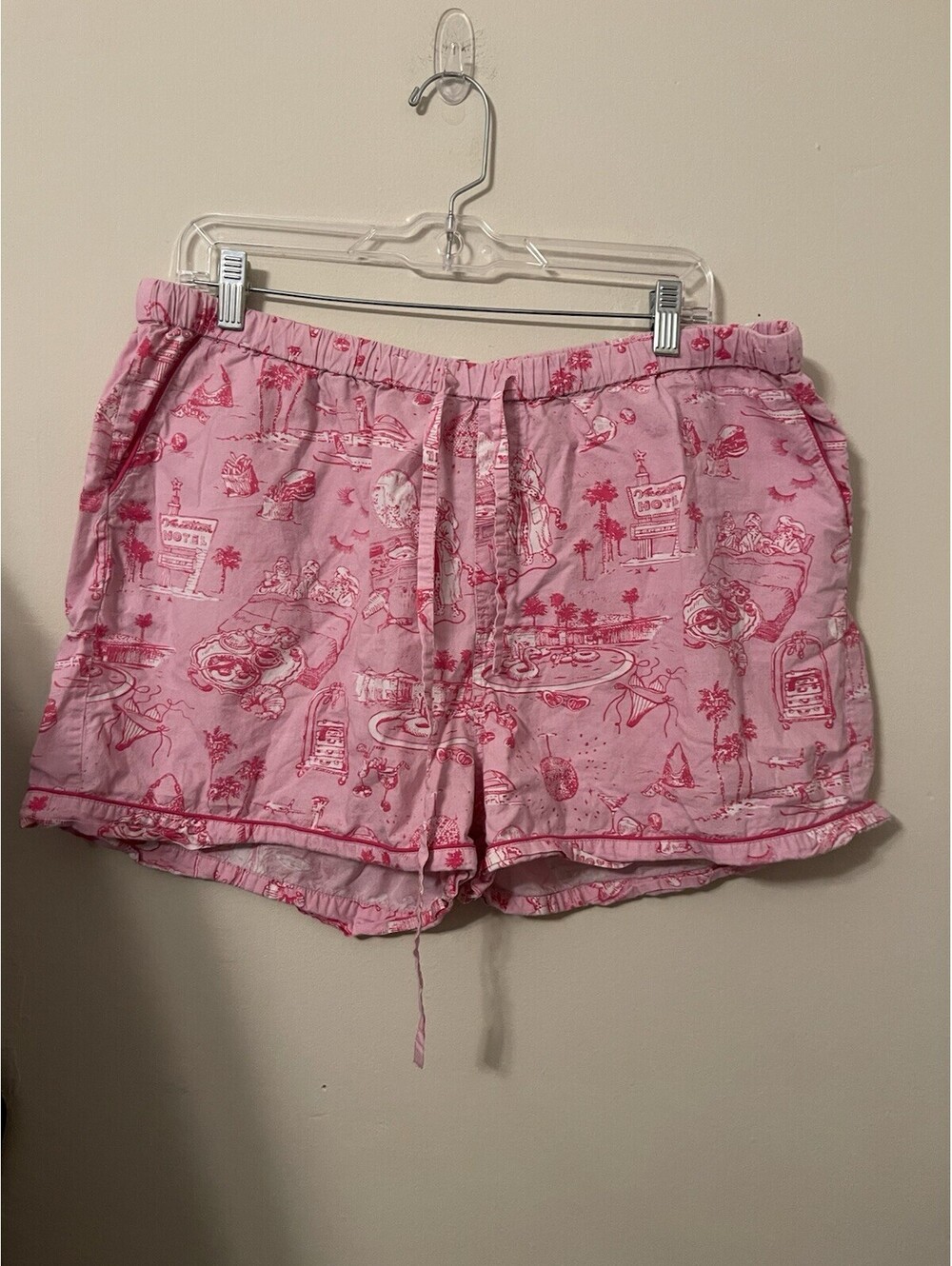 Print Fresh Women Pink Cats Sean Taylor Sleep Shorts XL Pajama